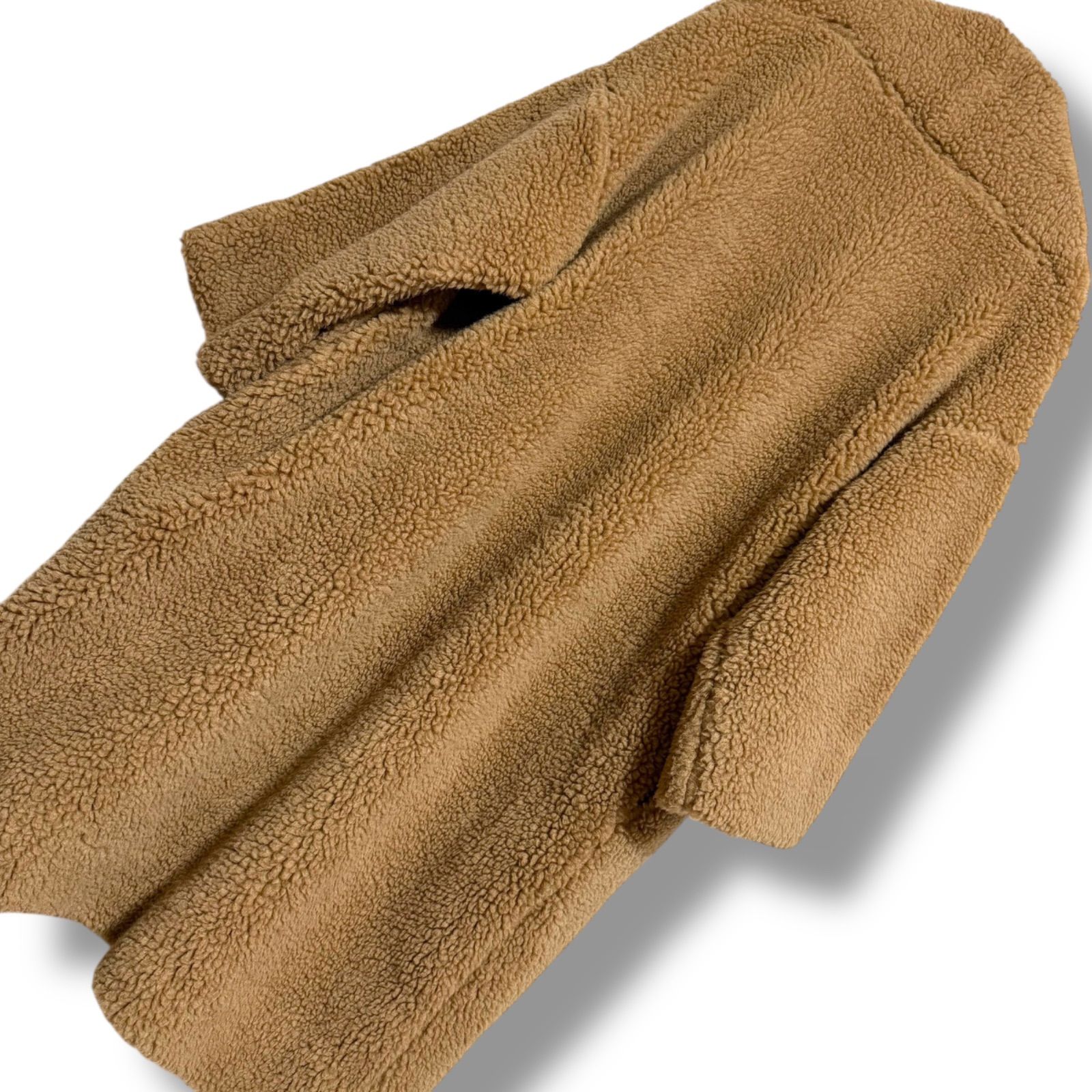美品 EVERYDAY I LIKE. ウールキャメルボアガウンコート テディベア 