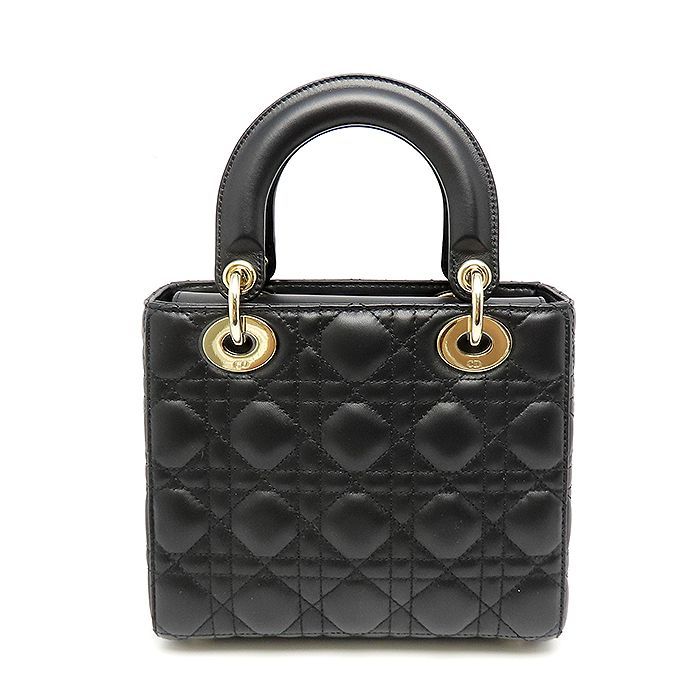【中古】 Christian Dior クリスチャン・ディオール  M0538ONGE_M900 マイレディディオール カナージュ レザー 2WAYハンドバッグ ブラック 24033625 SA 未使用品 クリスチャンディオール レディディオール マイABC スモール