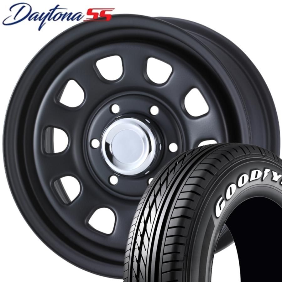 期間 ラジアル MLJ DAYTONA SS デイトナ SS 15ｘ6.0 ＋45 6H 139.7 フルマットブラック ｘ４本 GY EAGLE 1 ナスカープラス 195 80R15