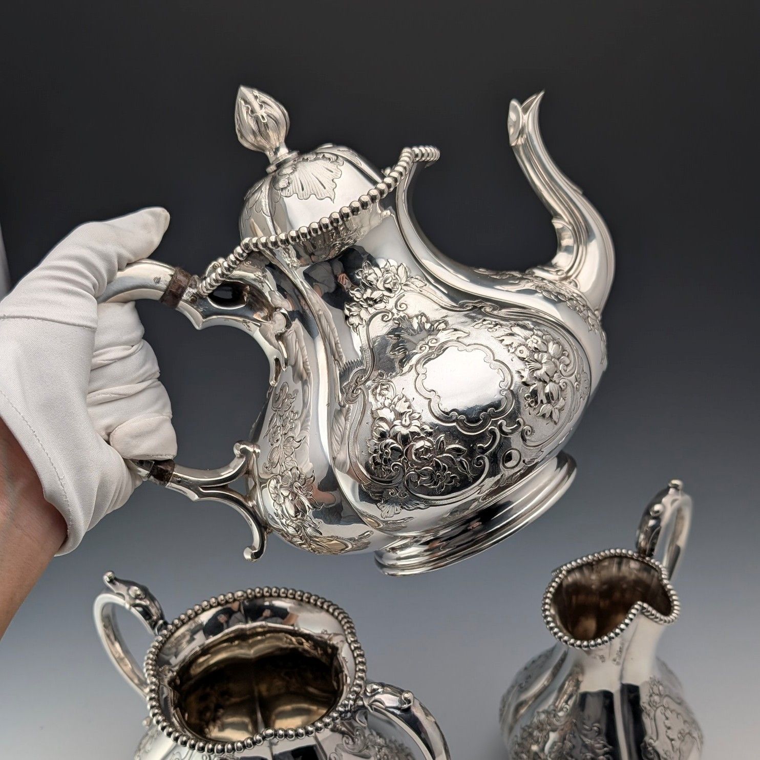 1863年 英国アンティーク シルバープレート製 ティーセット 3点セット Thomas Bradbury IMPECCABLEHEALTHCARESERVICES_COM