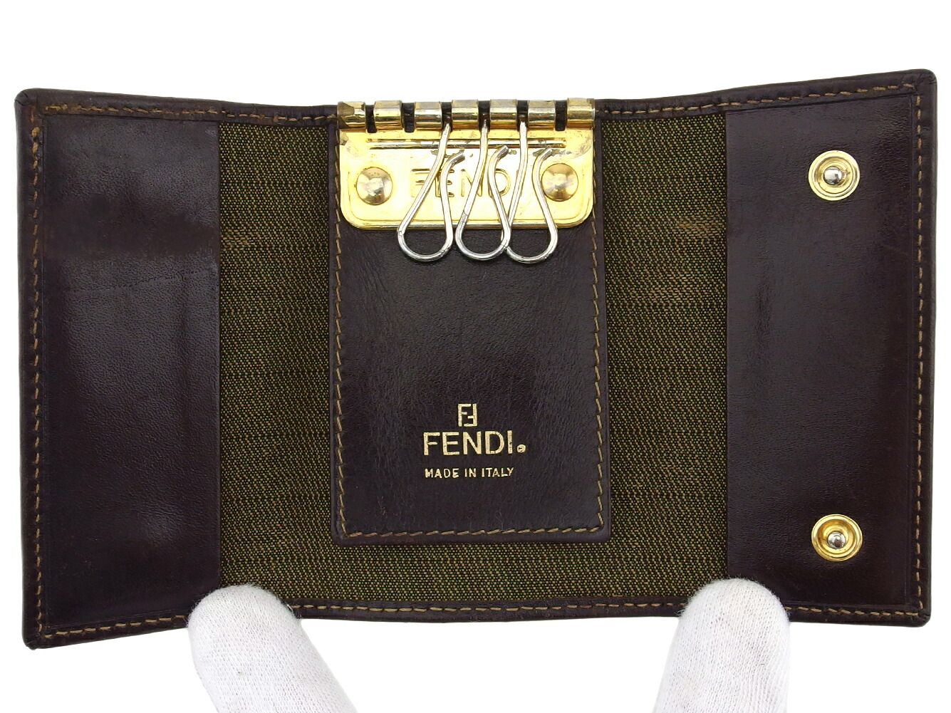 フェンディ FENDI キーケース ズッカ ブラック ブラウン