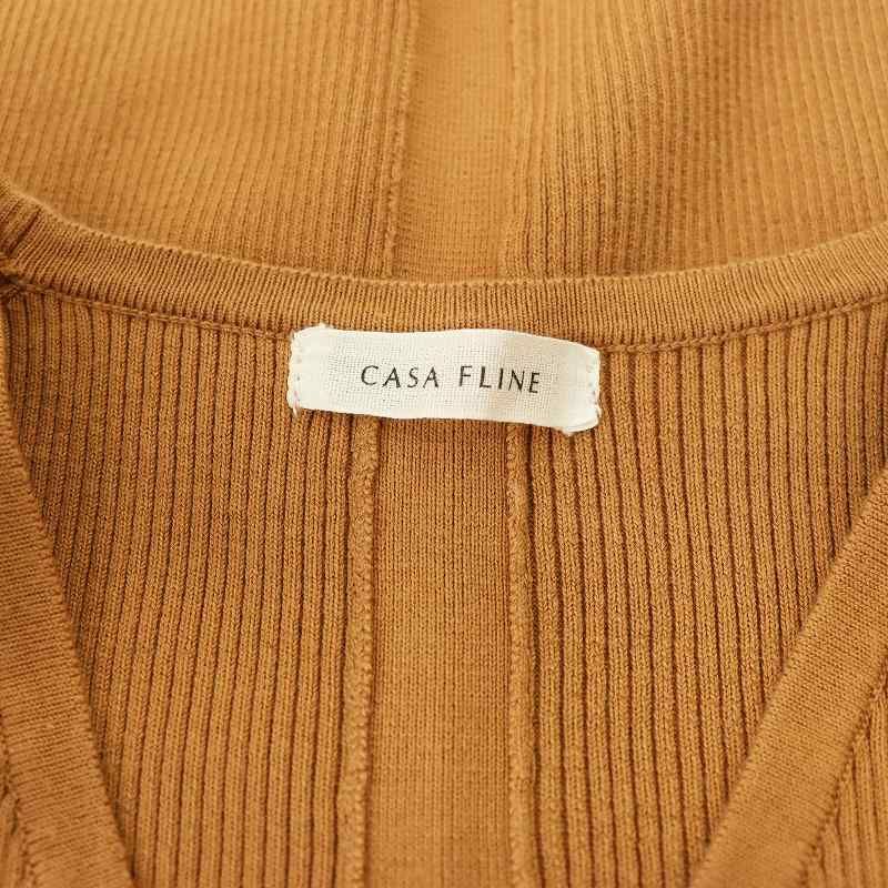 カーサフライン CASA FLINE ニットカーディガン Vネック 長袖 F 茶 ブラウン /AT ■OS ■SH レディース カーサフライン CASA FLINE ニットカーディガン Vネック 長袖 F
