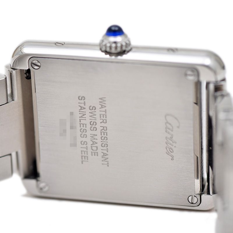 カルティエ タンクソロ SM レディース シルバー文字盤 クォーツ W52000  