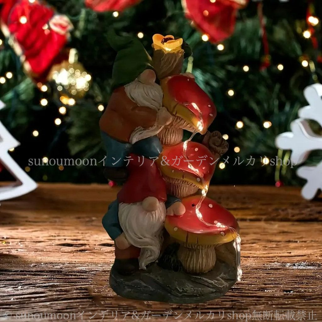 庭の装飾 ガーデン ノーム インテリア 4-7 樹脂 かわいい 庭 エルフ 小人 ソーラー おしゃれ キノコ 雑貨 ガーデニング お洒落 ガーデン雑貨 ガーデンインテリア ライト ガーデンライト YUZUMIYA_COM