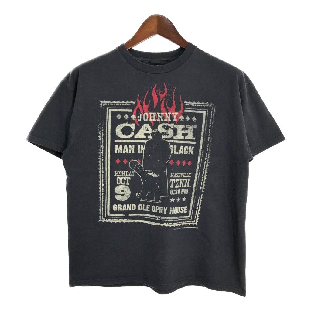 00年代 ZION JOHNNY CASH ジョニー キャッシュ Ｔシャツ ミュージシャン ブラック メンズ L 古着 U1646