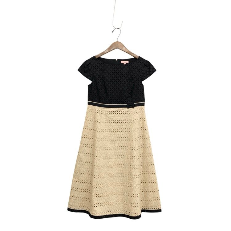 2025SS TOCCA トッカ ENVELOPE ドレス アーカイブコレクション ワンピース ブラック×ベージュ 0 OPTOCM0710