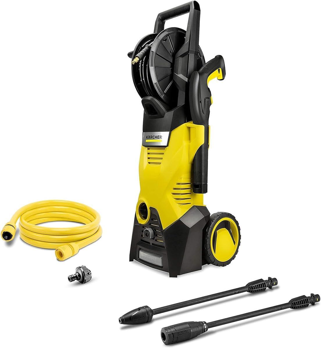 ケルヒャー(Karcher) 高圧洗浄機 K3ホースリール パワフル 持ち運びタイヤ 簡単接続 付属品充実 ハイパワーなノズル 洗車 ベランダ 花粉除去効果 黄砂 泥 (50/60Hz) 1.599-262.0