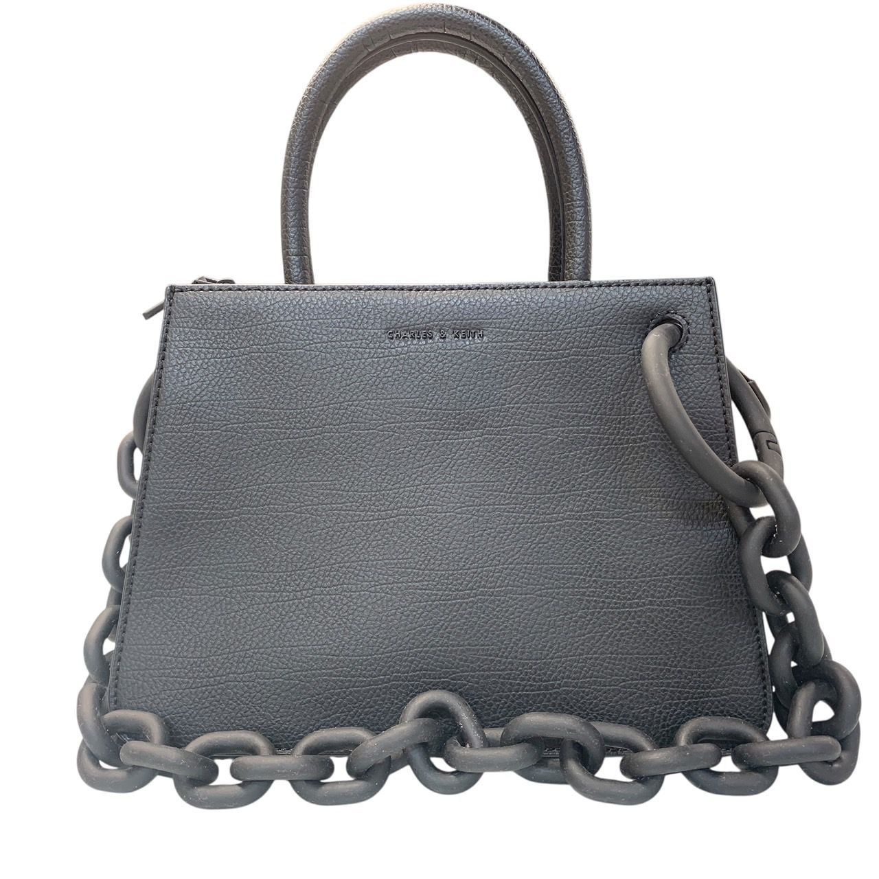 ♪3096 Charles & Keith チャンキーチェーン トップハンドル 