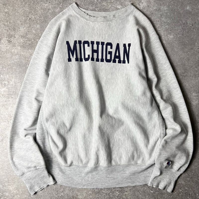 80s トリコタグ USA製 Champion 染み込み カレッジ プリント