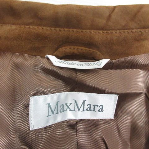 マックスマーラ MAX MARA 本革 スエード テーラード ジャケット 40 キャメル 裏地付き イタリー製 GULLKHAN_COM