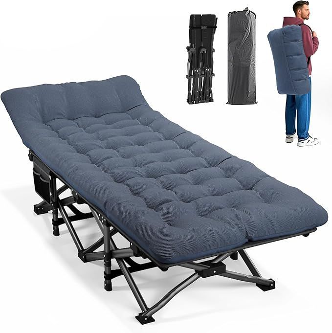 ATORPOK 簡易ベッド コット 折り畳み式 折りたたみベッド こっと アウトドアベッド 収納バッグ付き ブルー
