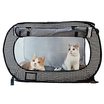 猫壱necoichi ポータブルケージ 折り畳み 防災 移動用 黒