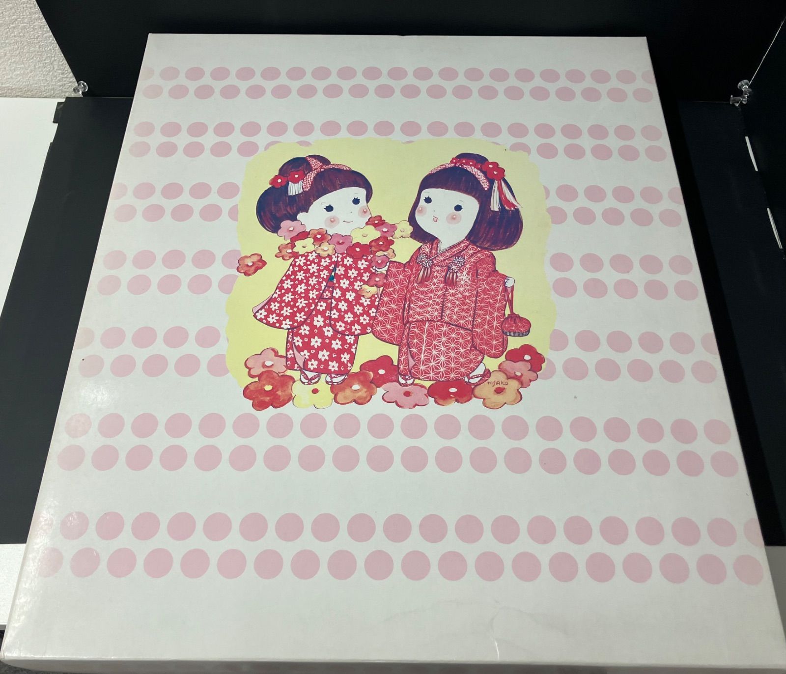 花柄 被布着 七五三 七五三 3歳 赤と白の花柄着物セット 2着セット