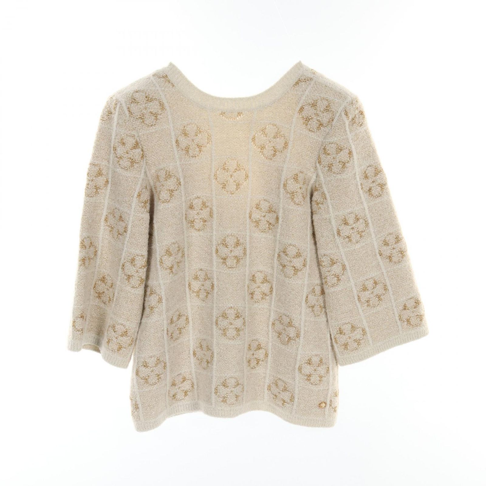 シャネル CHANEL ニット クローバー P57110K07463 ベージュ ウール  