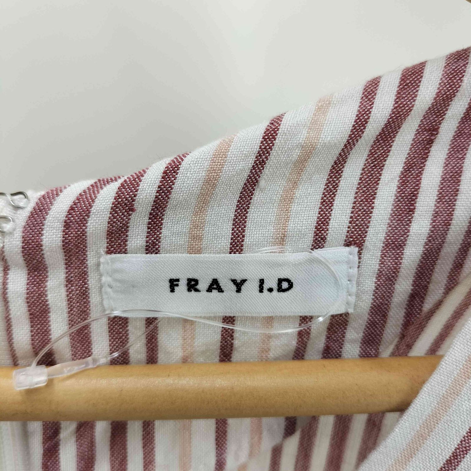 ✖︎ フレイアイディー リネン ワンピース ロング カシュクール ストライプ FRAY I.Dフレイアイディー リネンストライプカシュクール ワンピース