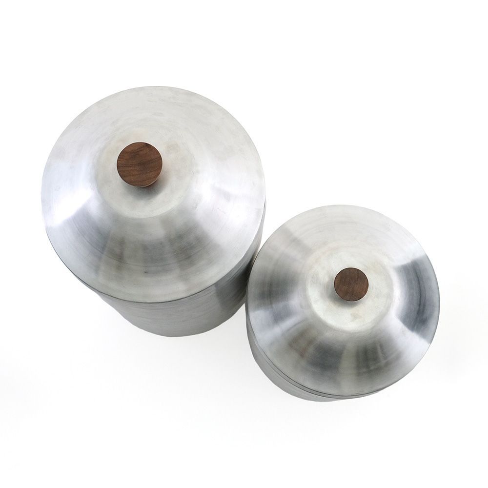  ノスタルジックなアルミの大きなキャニスター.懐かしくて 新しい 時を重ねるキャニスター Sサイズ その他 キッチン収納 ラック