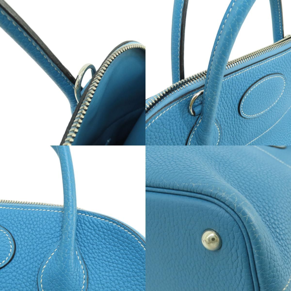 HERMES エルメス ボリード31 ブルージーン シルバー金具 ハンドバッグ
