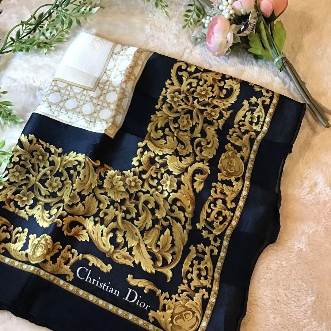 クリスチャンディオール Christian Dior シルクスカーフ ビンテージ
