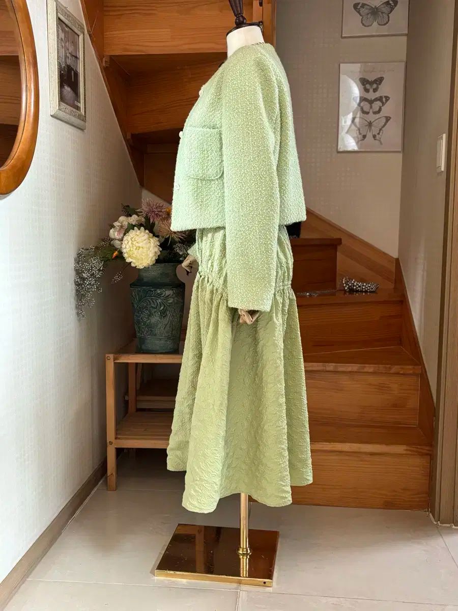  ツイード グリーン ジャケット スカート セットアップ その他 ビジネススーツ