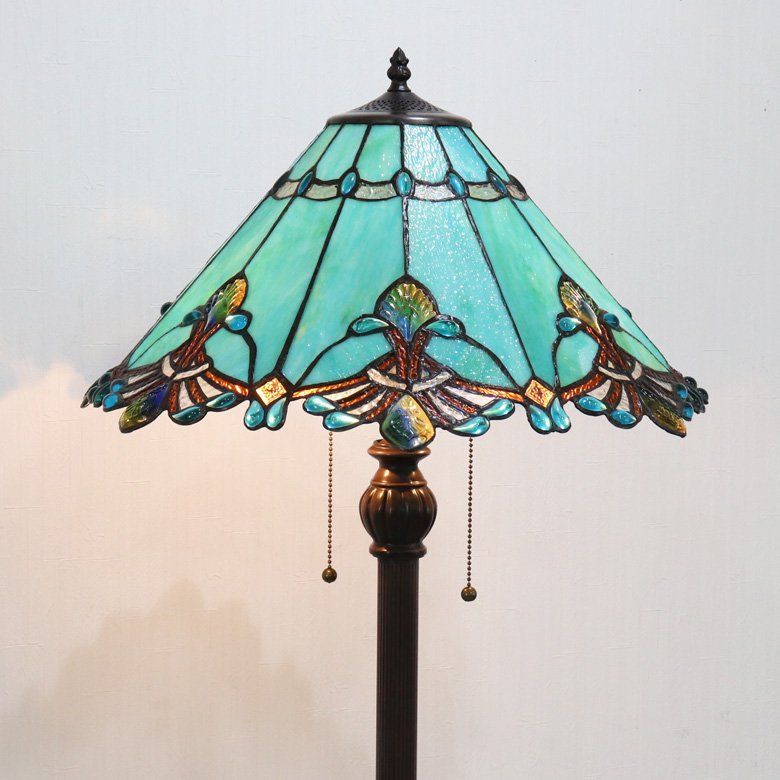 ステンドグラスランプ アクアビードロ 19インチ フロアスタンド
