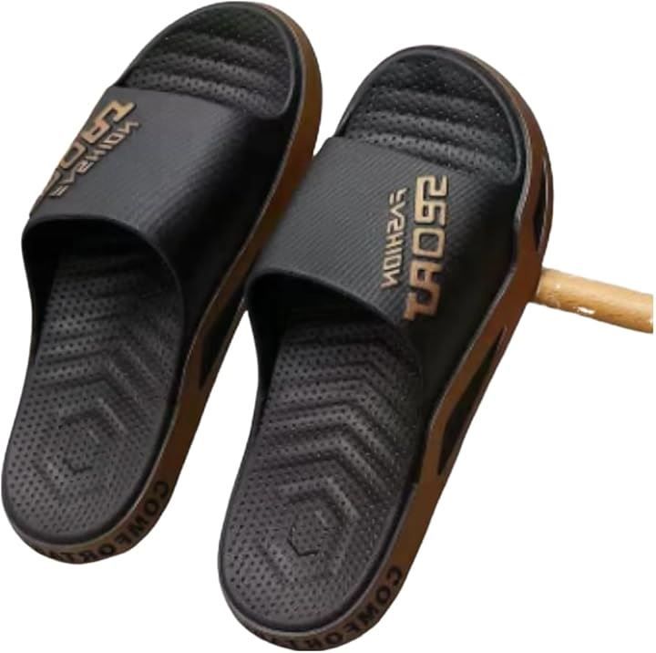 Thumbnail of Hachitora Kobo Men's Sports Sandals, Elasticity x Flexibility, Lightweight Beach Sandals, Walking, Breathable Fashion Sandals, Indoor, Non-Slip, Quick to Put On (Black/Gold, 26.5 cm)