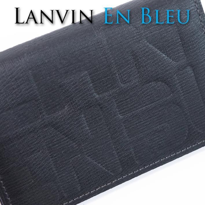 ランバンオンブルー LANVIN en Bleu 牛革 名刺入れ カードケース テクノ メンズ ブラック 黒 サンプル品 箱なし - メルカリ