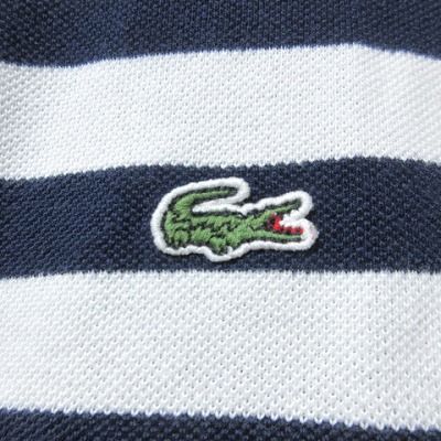 ラコステ LACOSTE 鹿の子 ポロシャツ 半袖 ボーダー ワッペン 4