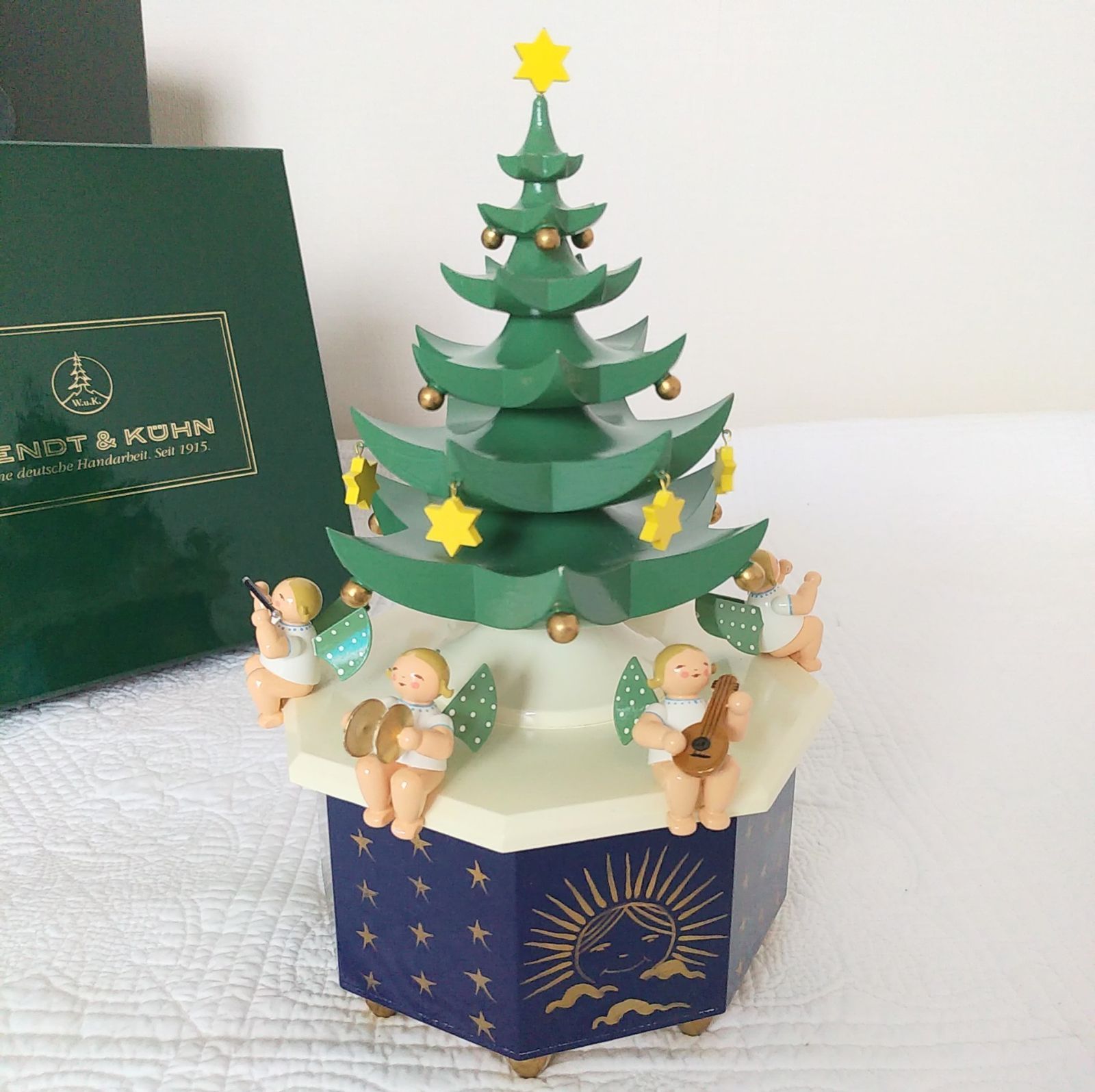 ヴェントアンドキューン Wendt＆Kuhn Wendt-Kühn 木製オルゴール 天使とクリスマスツリー スイス製オルゴール イレブンドット ドイツ製 インテリア コレクター