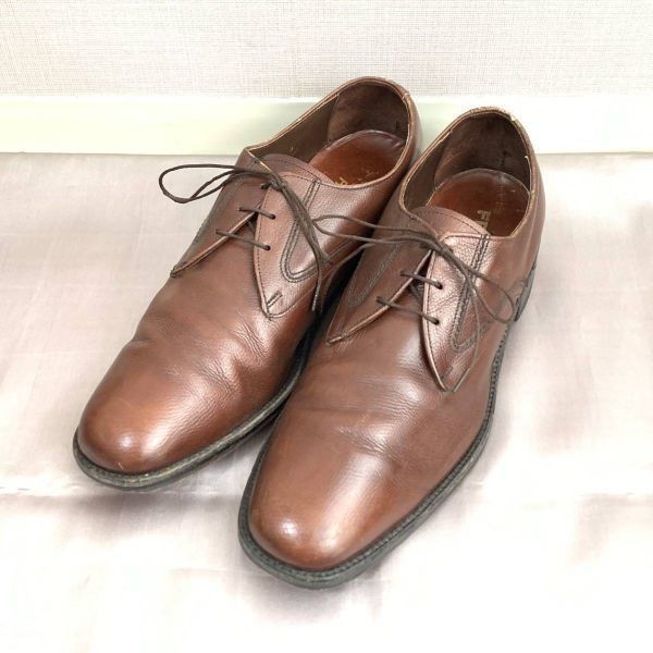 70s-80s?★ビンテージ★FREEMAN フリーマン★サイズ9.5C★26.5-27.0cm★プレーントゥ ビジネスシューズ★茶色 ブラウン◆is7-14 70s-80s?☆ビンテージ☆FREEMAN フリーマン☆サイズ9.5C☆26.5-27.0cm