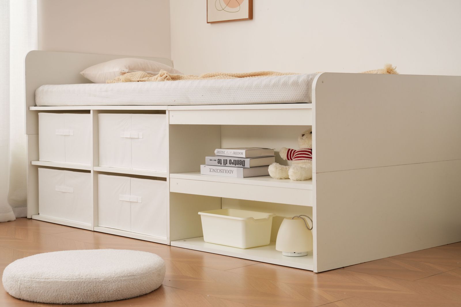 収納ボックス付き 木製