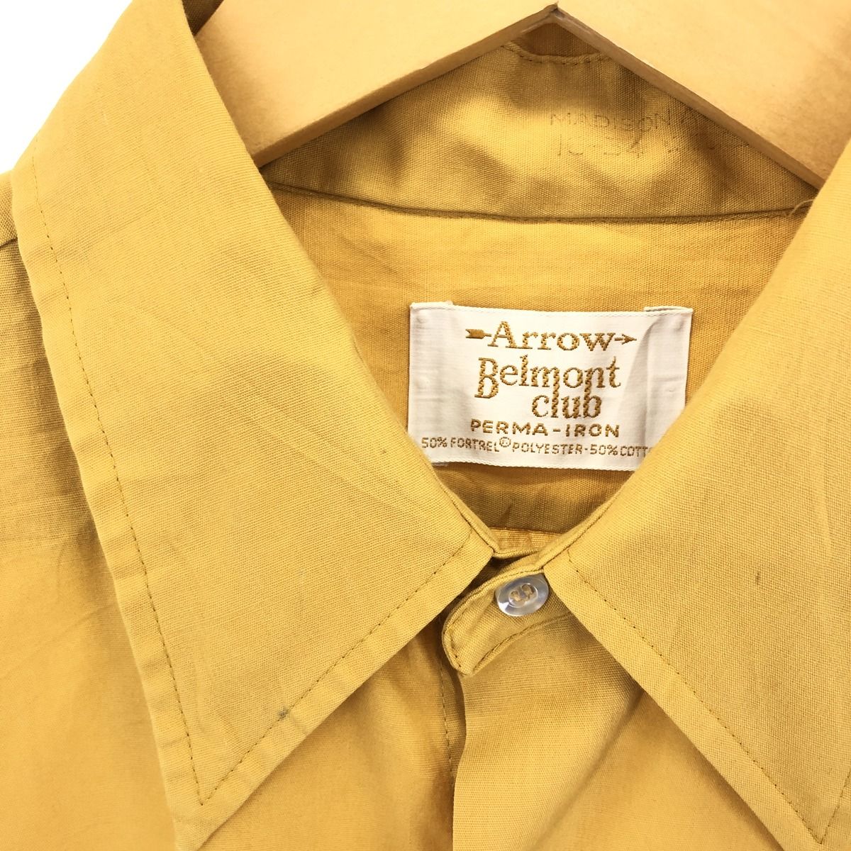 古着 70年代 アロー Arrow 長袖 コットンシャツ USA製 メンズL