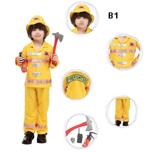 ハロウィン 消防士 子供衣装 変装 コスチューム 消防服 消防隊員 男の子 消防士小物付き Cosplay コスプレ衣装 舞台衣装 キッズ用 パーティ SKLAD-KIRPICHA_RU