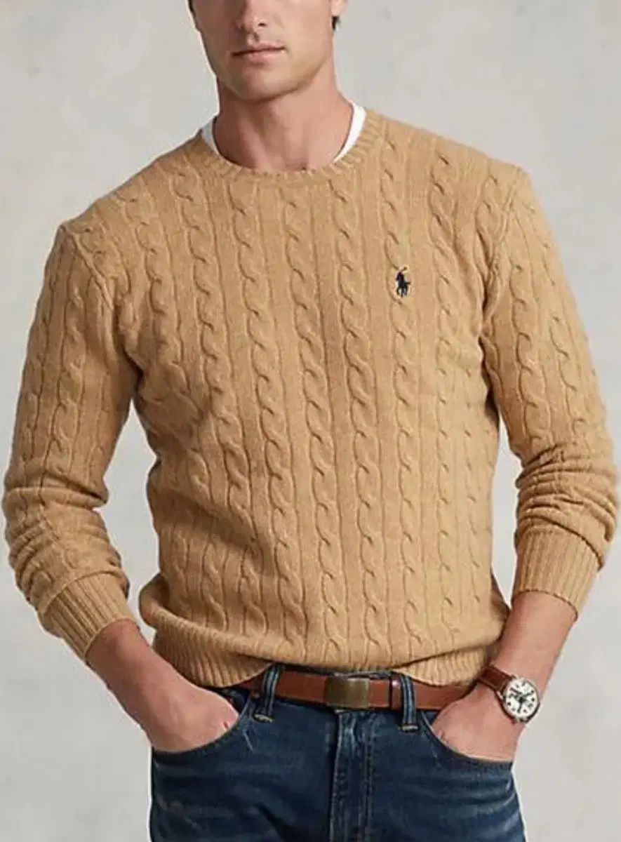 ポロラルフローレン ウール カシミア ケーブル ニット M