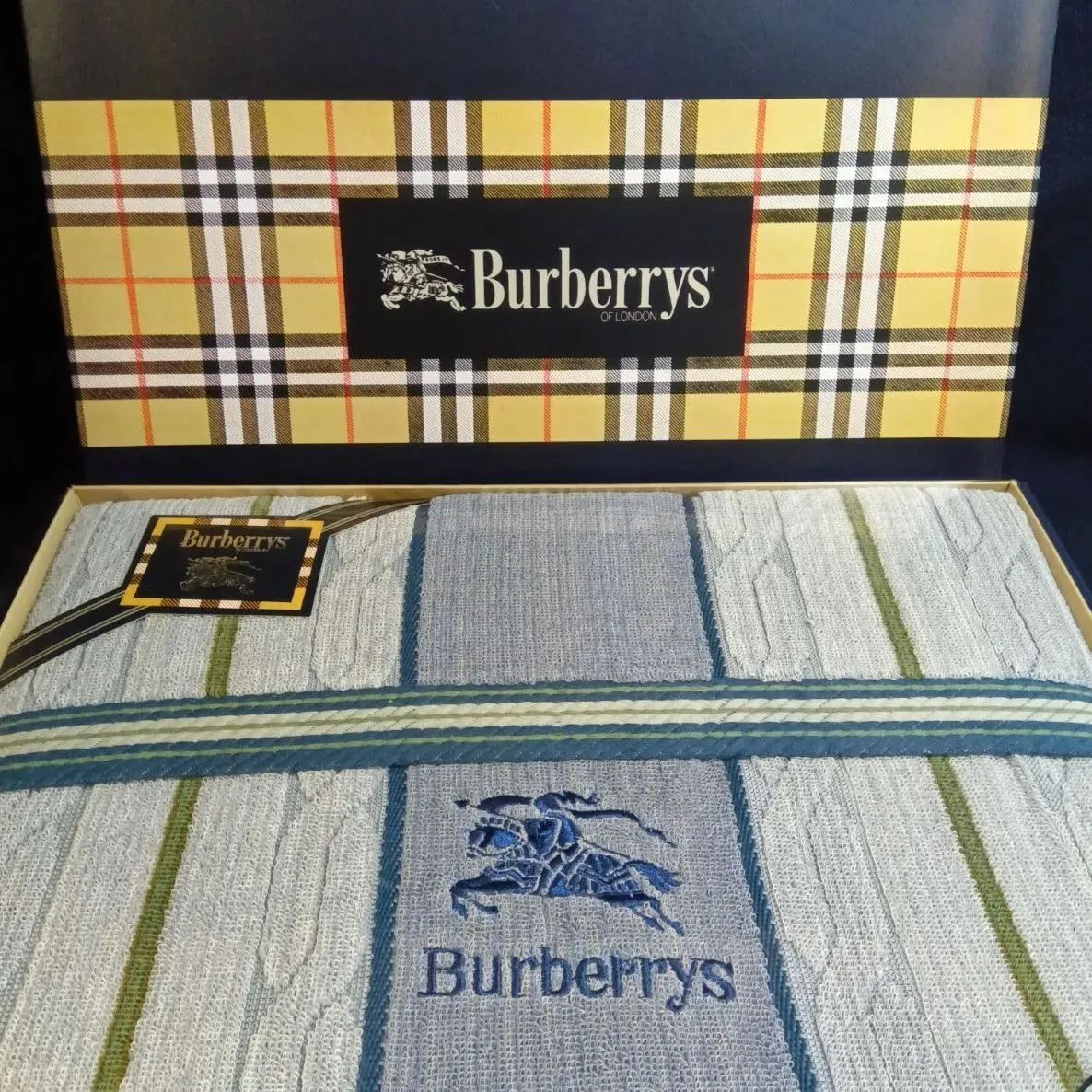 BURBERRY バーバリー ノバチェック ブルー タオルケット＆ハーフ