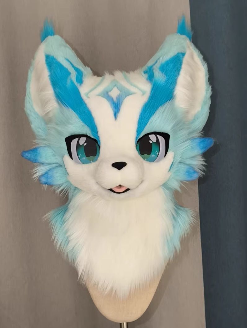 着ぐるみヘッド 犬 NO.143 水色 青 狼 全頭ヘッド ケモノ ファースーツ ぬいぐるみ コスプレ コスチューム kigurumi