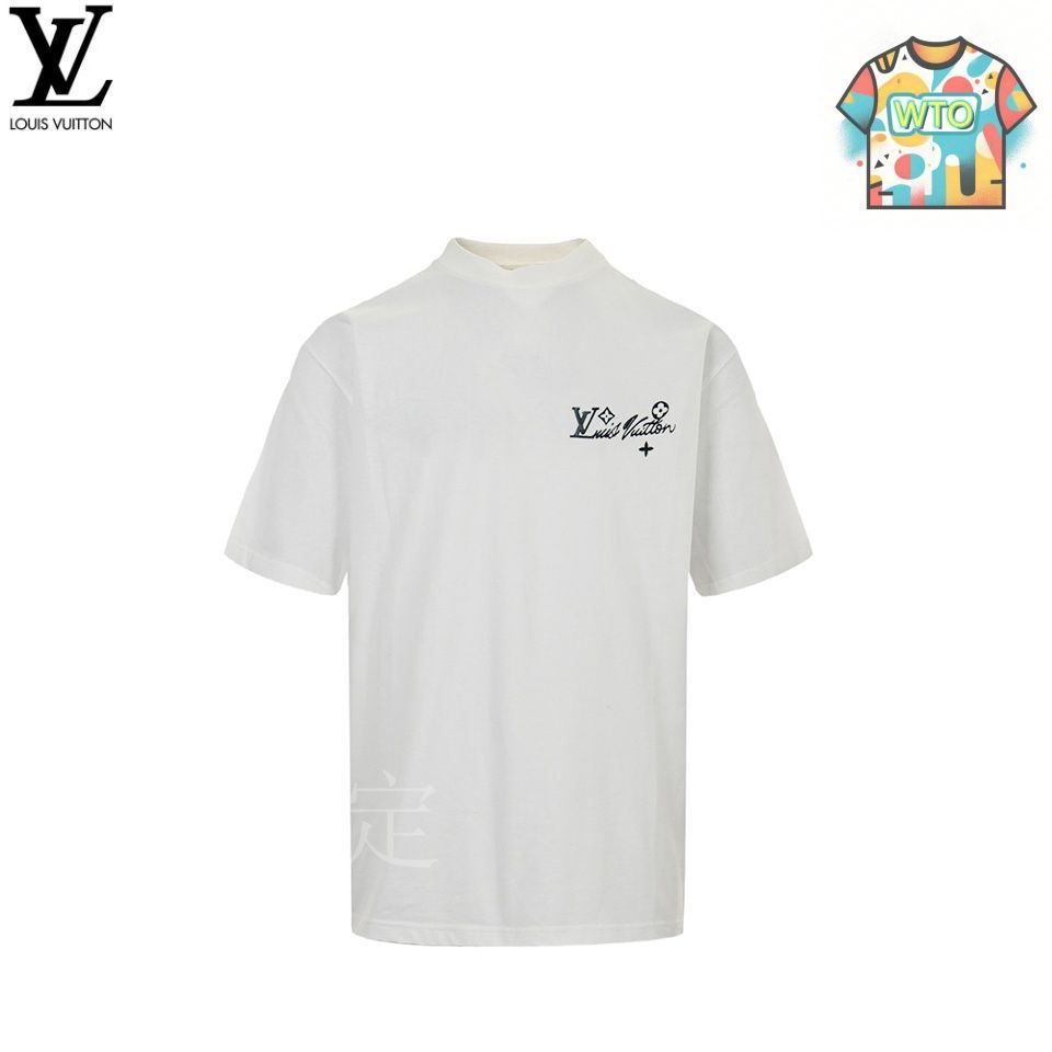 【新品未使用】Louis Vuitton Tシャツ S クリーム色 今日特価】Louis Vuitton 25SS ロゴ大デザイン ニット T シャツ