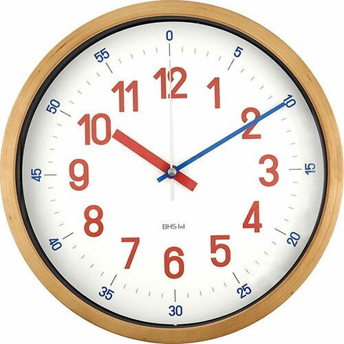 エルコミューン 掛け時計 BAUHAUS Fonts Wall Clock Reross Quadratic Red WCL001