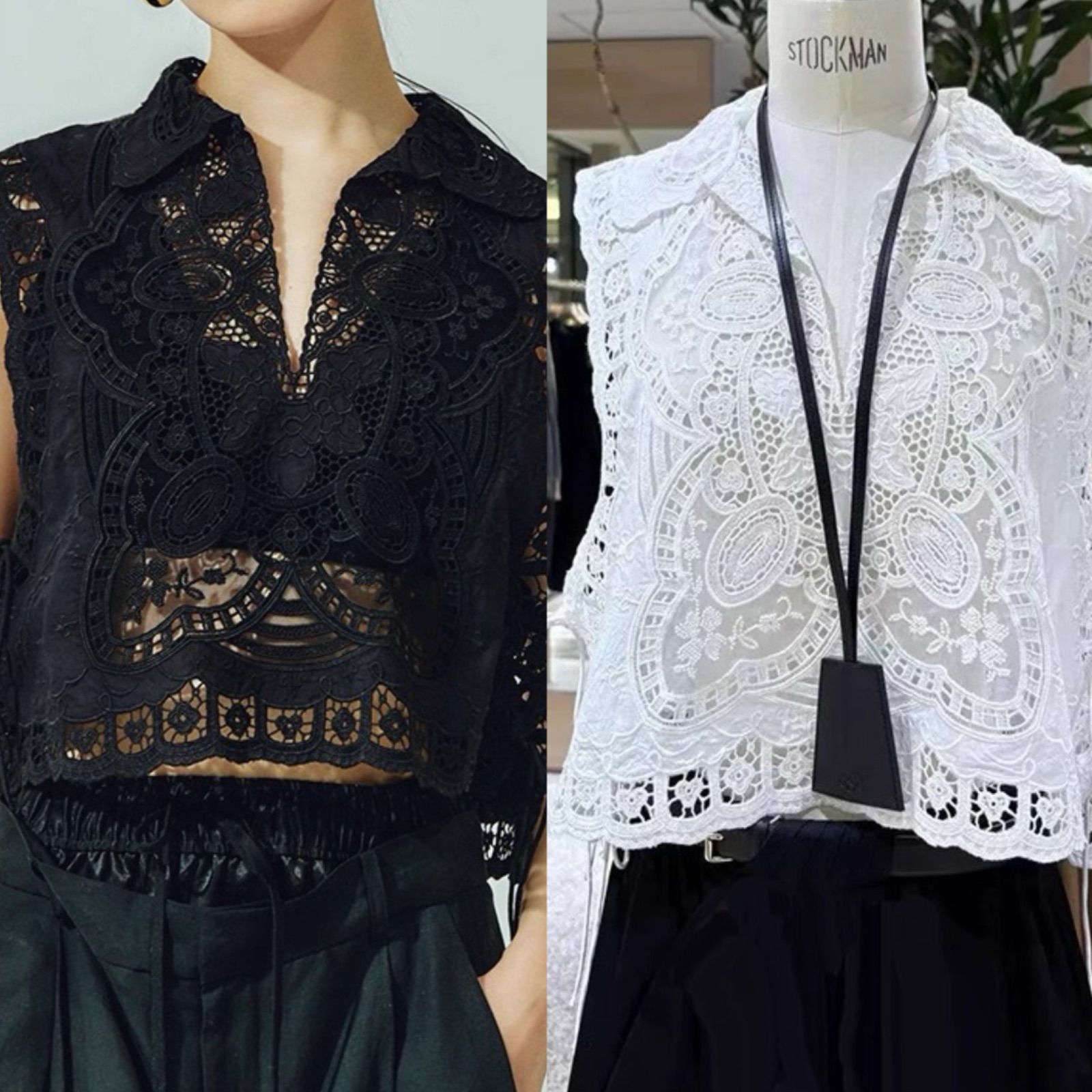 Curensology】エンブロイダリーブラウス ブラック Curensology エン