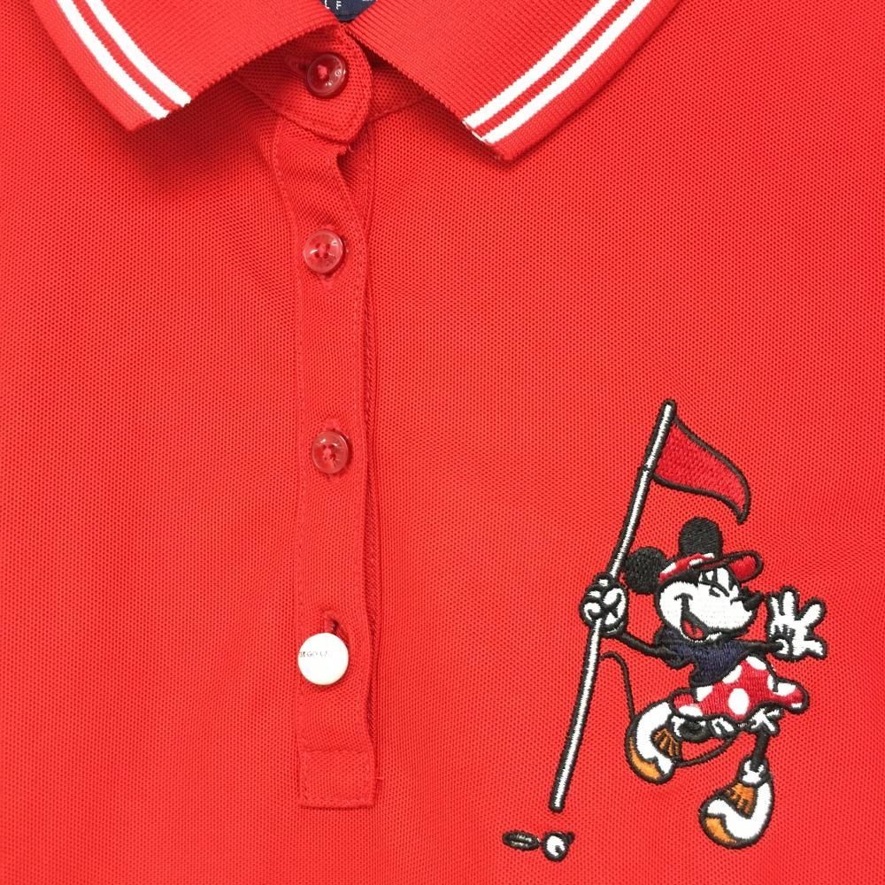 ☆特価☆【超美品】23区ゴルフ×DISNEY 半袖ポロシャツ レッド×白