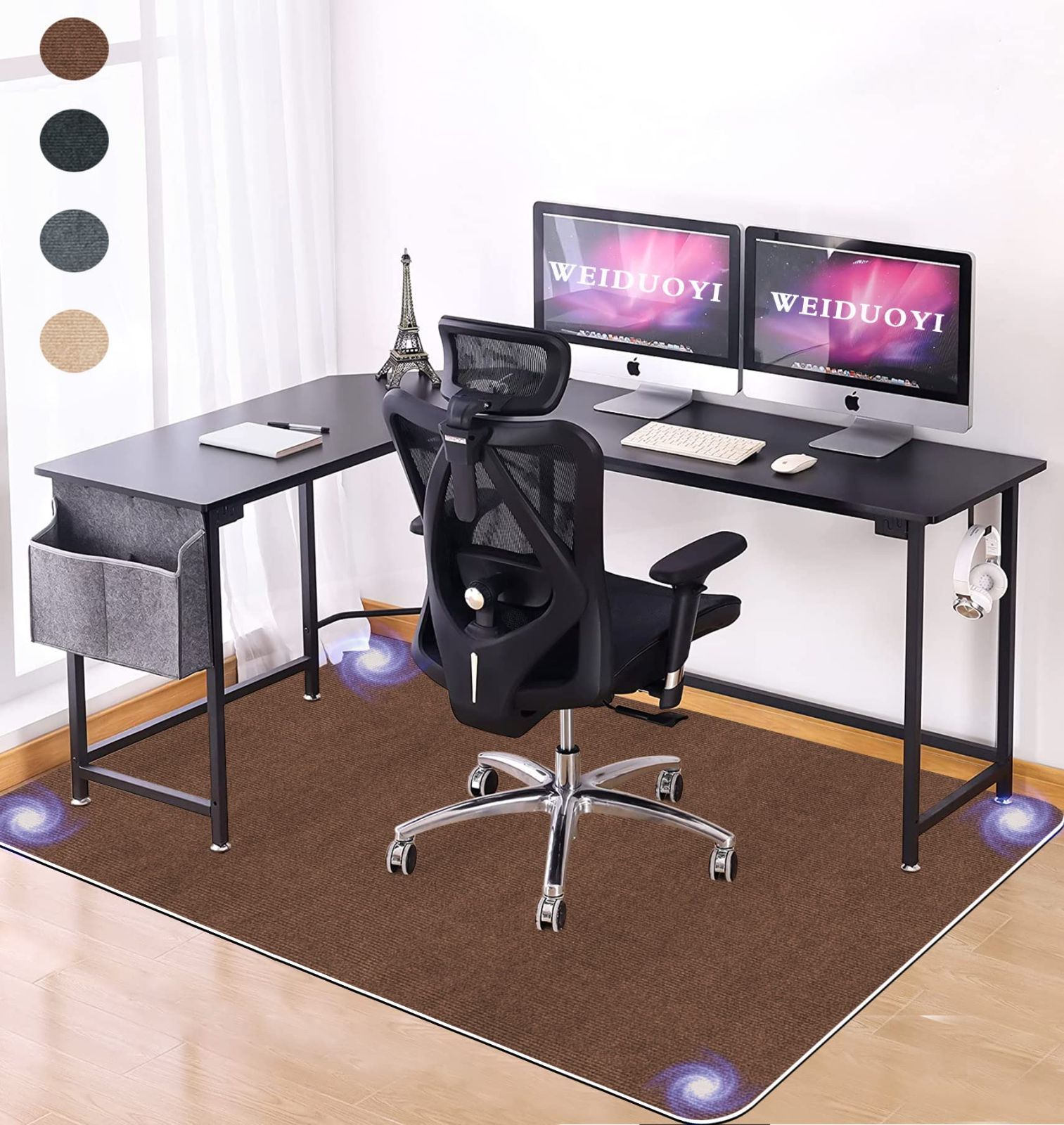【大人気！再入荷しました】マット 椅子 床保護マット WEIDUOYI pcチェア マット 100×140cm デスクマット 椅子 厚さ4 限定ブランド】チェアマット mm 椅子の下に敷くマットキズ防止 凹み防止 【 床保護シートズレない 滑り止め 丸洗い可