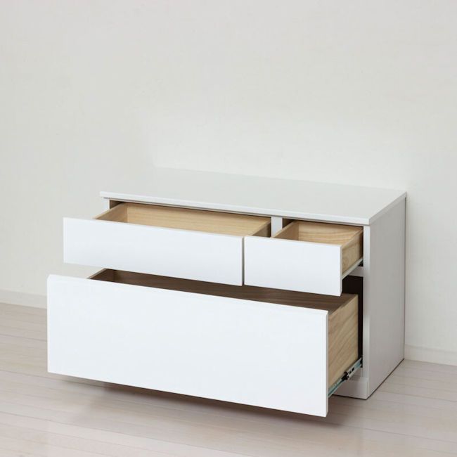 鏡面仕上げ スリム３杯引き出しローチェスト 完成品 タンス チェスト（331） 鏡面仕上げ スリム3杯引き出しローチェスト 完成品 タンス チェスト