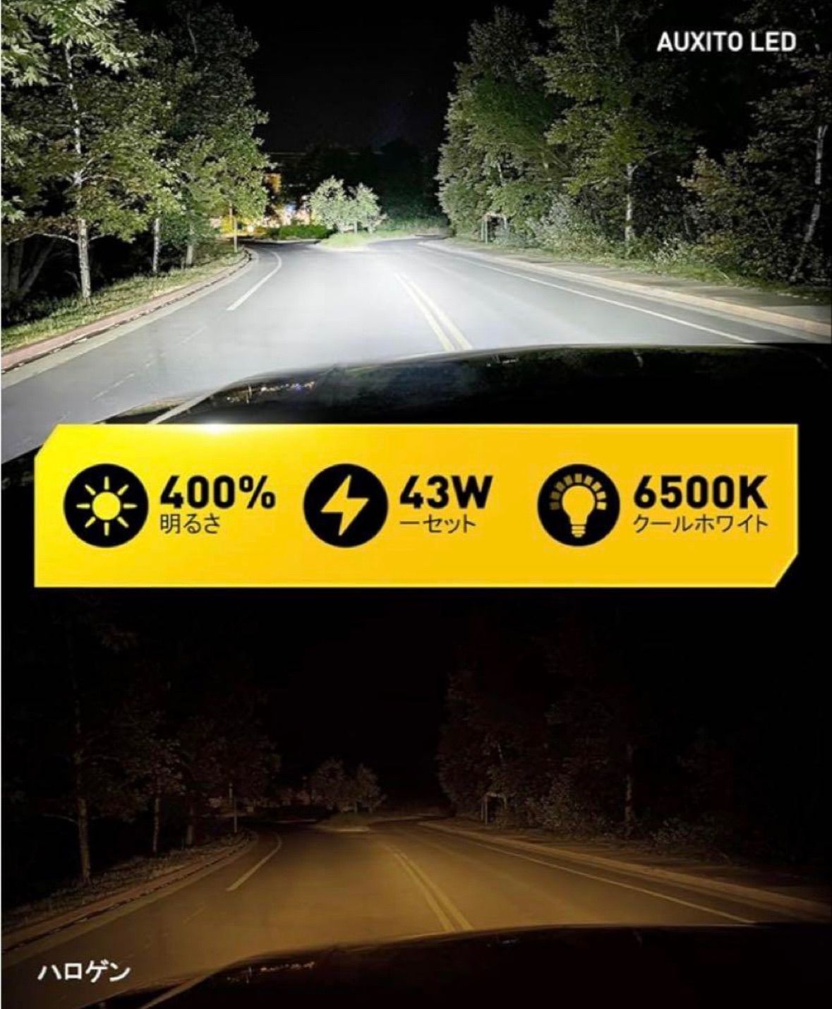 AUXITO H7 LEDヘッドライト車検対応 H7 LED 16つの超高輝度