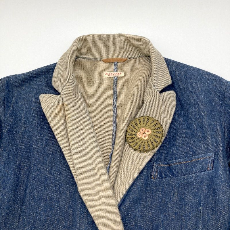 KAPITAL キャピタル デニム天竺 クロスビージャケット ストレッチ