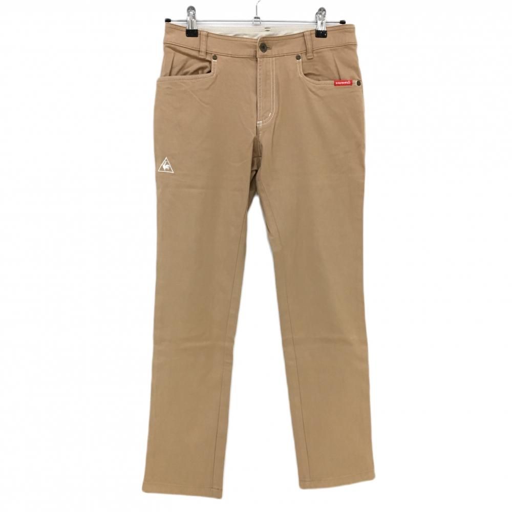 【超美品】ルコック パンツ ライトブラウン 白ステッチ シンプル ストレッチ レディース 11 ゴルフウェア le coq sportif