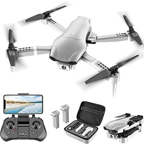 4DRC ドローン GPS搭載 FHD FPV 4K 120°広角HDカメラ付き バッテリー2個付き 30分飛行時間 90°調整 なデュアルカメラ リアルタイム伝送 折り畳み式 高度維持 自動リターンモード 高度保持 収納ケース付き2.