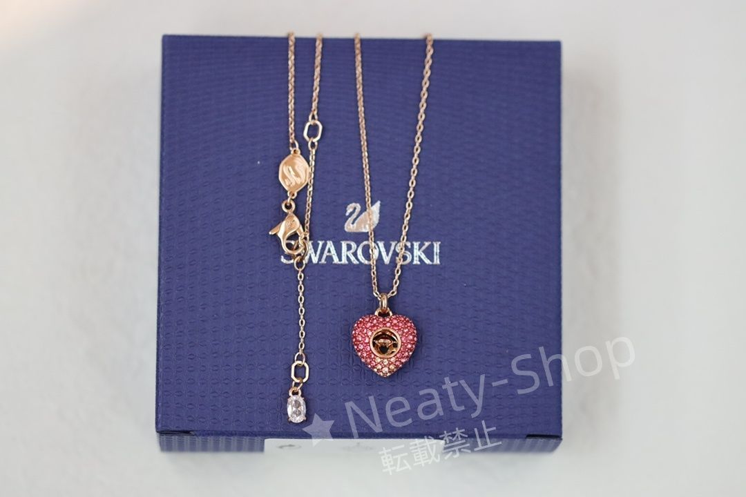 💗新品💗Swarovski  ファッショグラデーションドリルが踊るハートネックレス