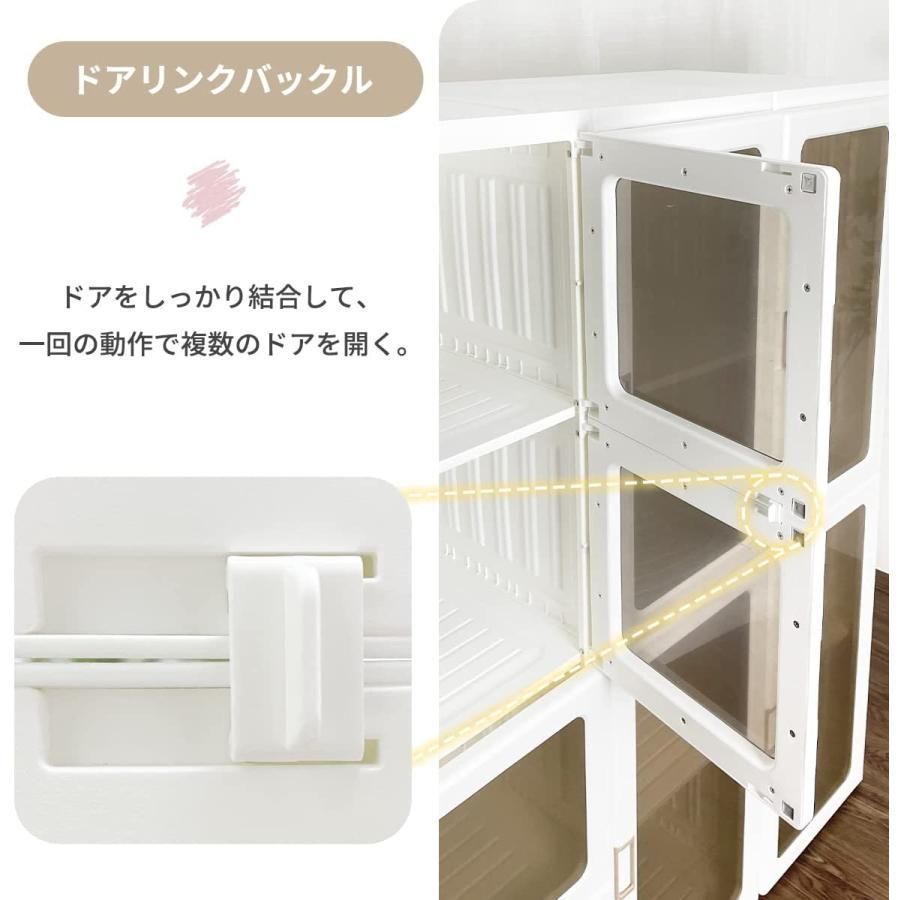 ワードローブ クローゼット 大容量 折り畳み式 扉付き 組立簡単 工具