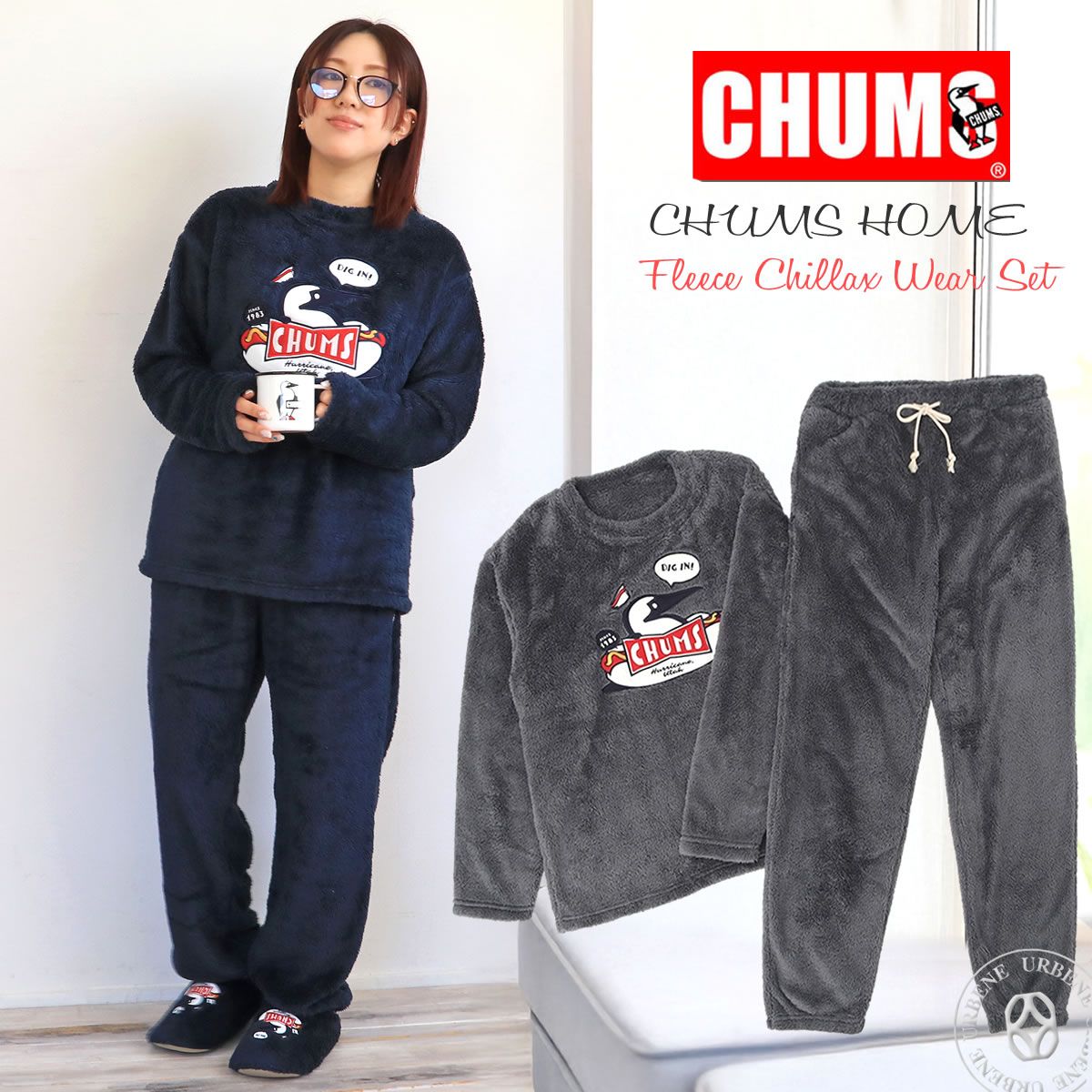 チャムス Chums チャムスホームフリースチラックスウェアセット ルームウェア フリース セットアップ CHUMS