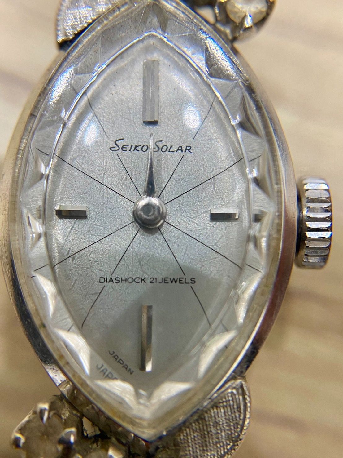 SEIKO SOLAR K14WG 21石 10-7060 手巻き レディース腕時計