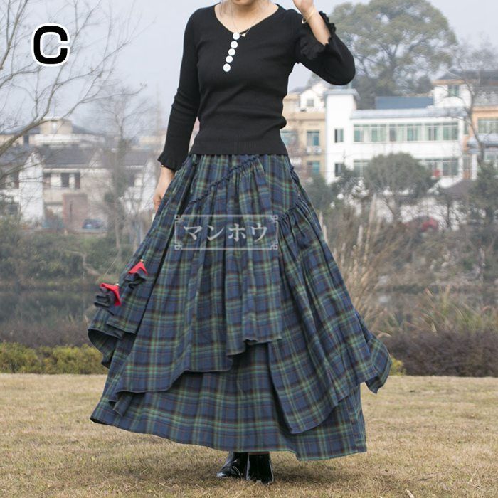 スカート チェック柄